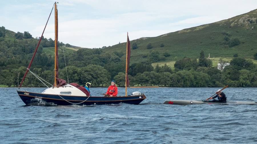 Zippo racing a canoe